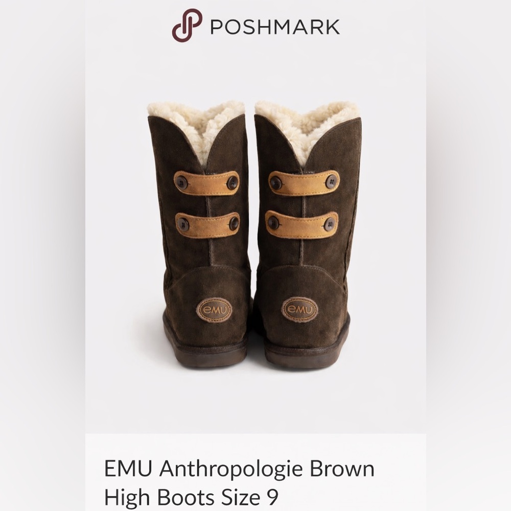 Emu Womens Mid-calf Zoe Boots Size W9 Chocolate Brown 100% Merino Wool Suede EUC